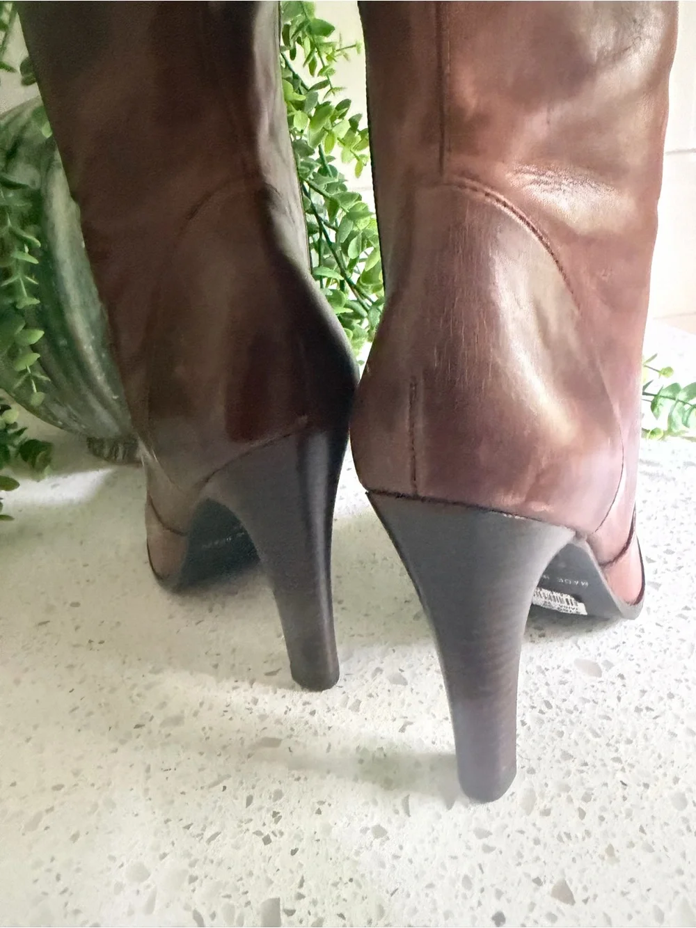 Classic Brown Leather Knee-High Women's Boots